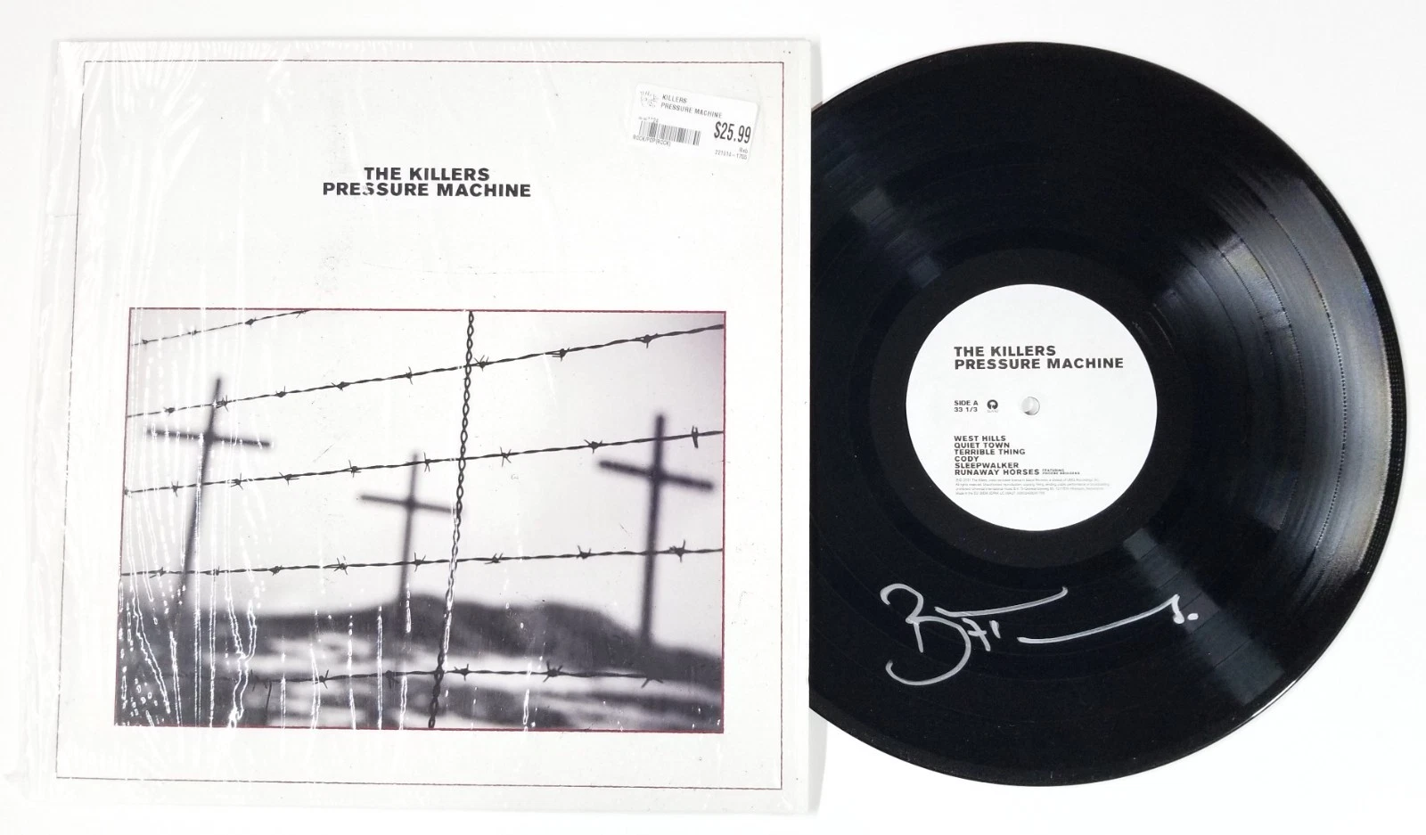 Brandon Flowers of The Killers hand SIGNED Pressure Machine Vinyl Record COA