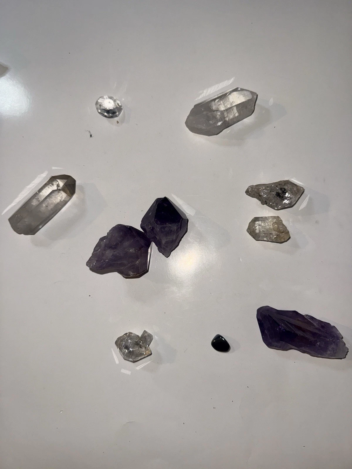 Vintage 1985 Crystal Mineral Lot Herkimer Diamond Amethyst Quartz Receipt