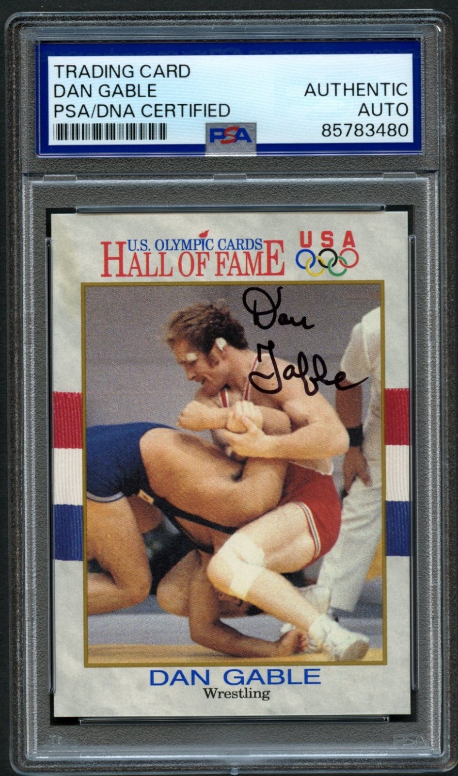 Dan Gable #32 signed autograph 1991 Impel Olympic Hall of Fame Card PSA Slabbed