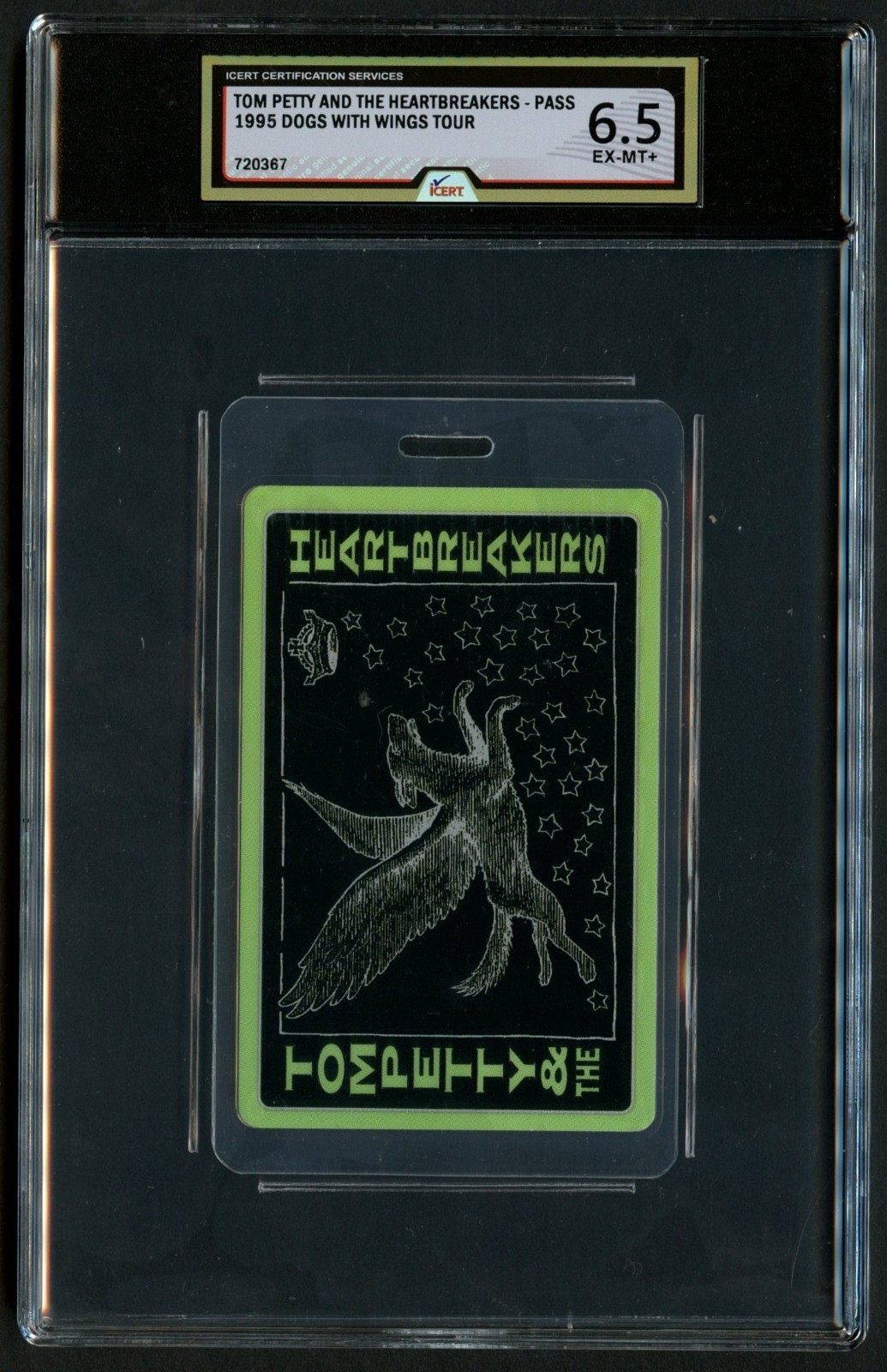 Tom Petty & The Heartbreakers 1995 Dogs w Wings Tour Pass Laminate 6.5 iCERT