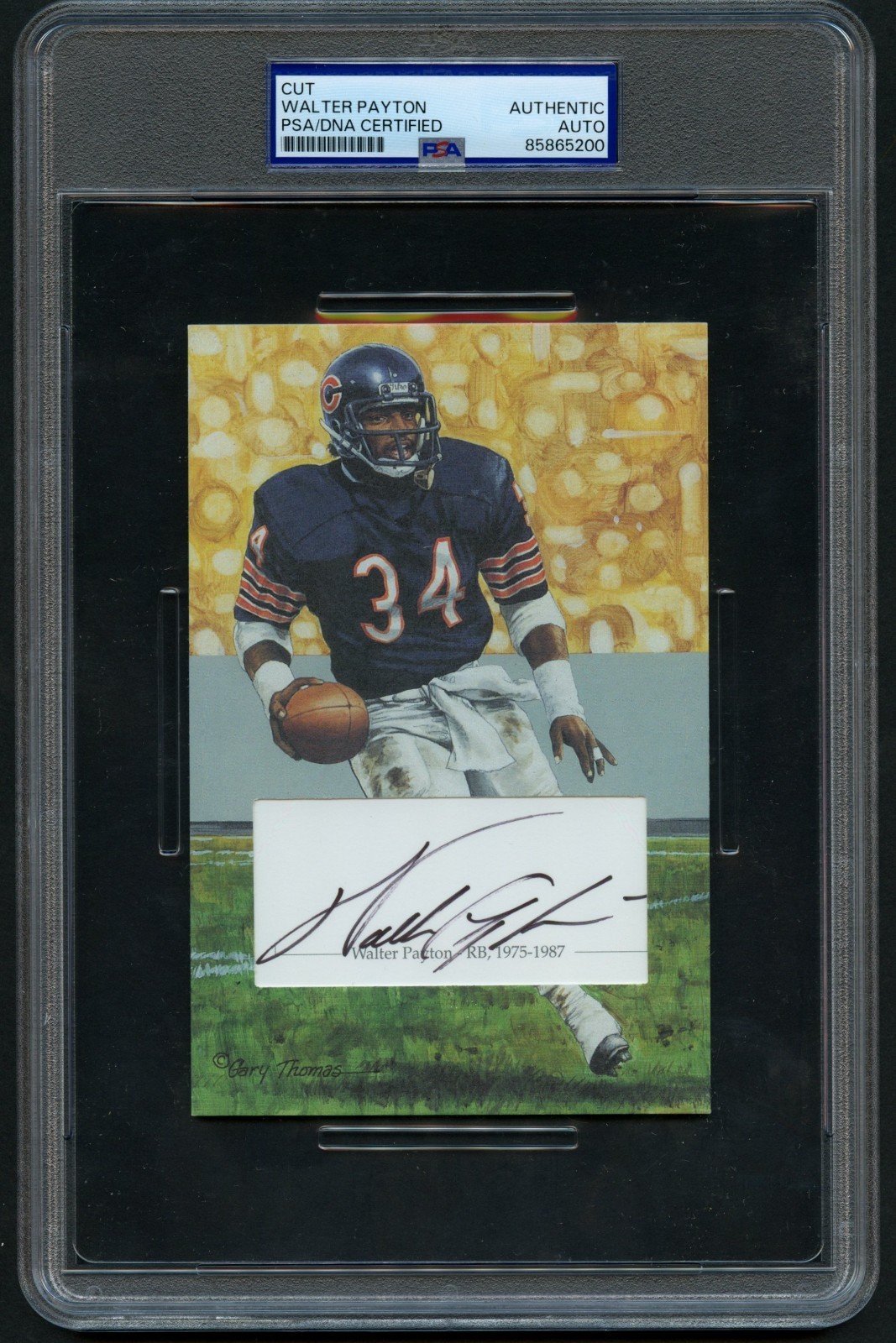Walter Payton signed autograph Custom Cut 1993 Goal Line Art Card PSA Slabbed