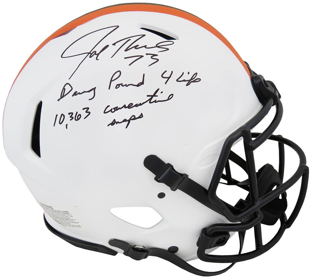 Joe Thomas Signed Browns Lunar Eclipse Riddell Auth Speed Helmet w/2-INS -SS COA