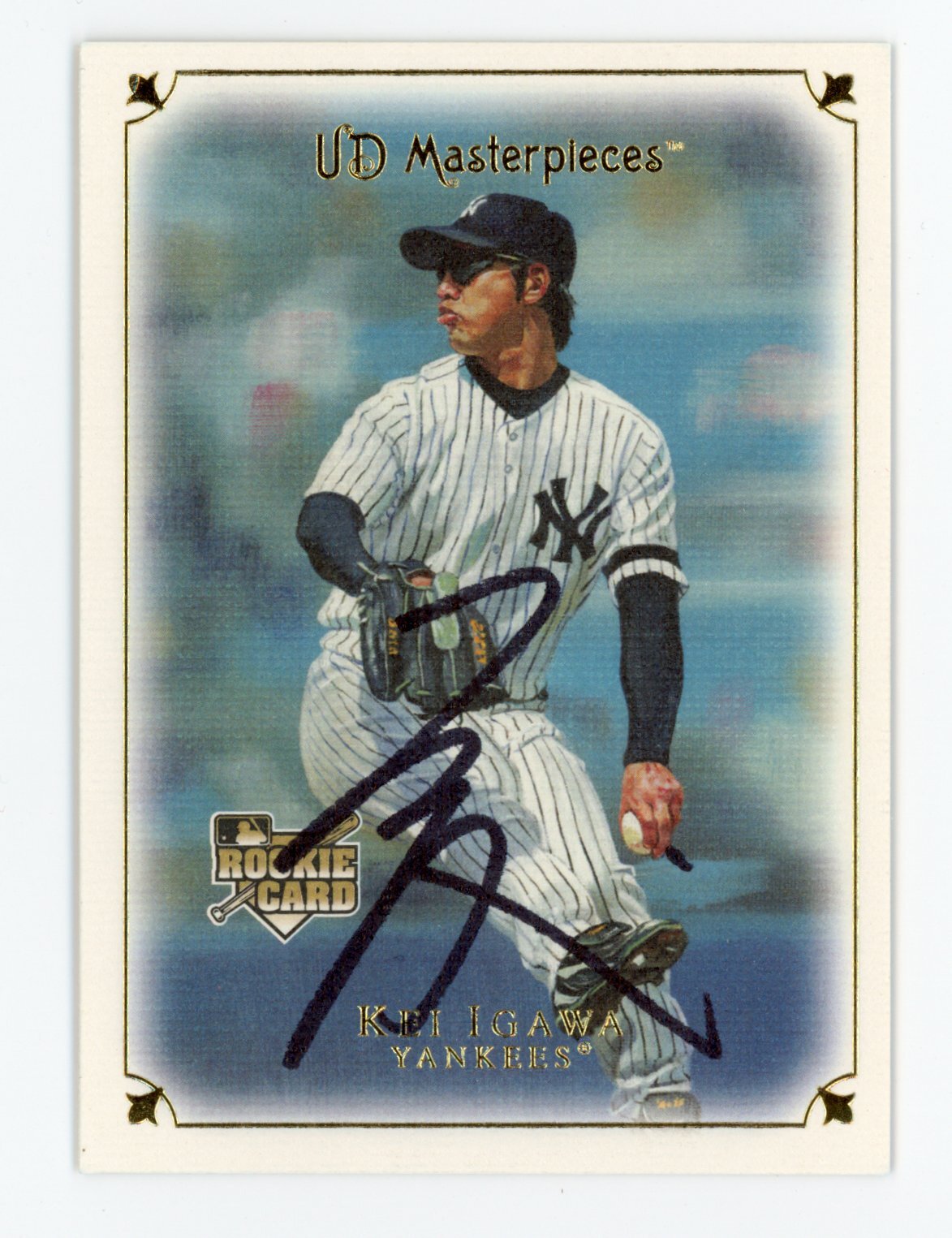 SIGNED BASEBALL CARD AUTO 2007 UD MASTERPIECES UPPER DECK KEI IGAWA #28 YANKEES