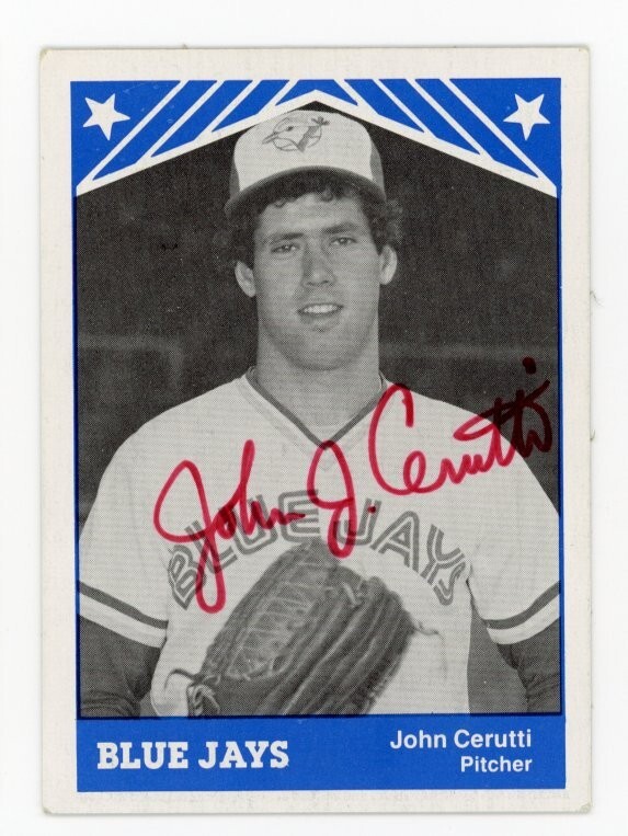 SIGNED BASEBALL CARD AUTO TORONTO BLUE JAYS JOHN CERUTTI TCMA MILB 1983 D. 2004