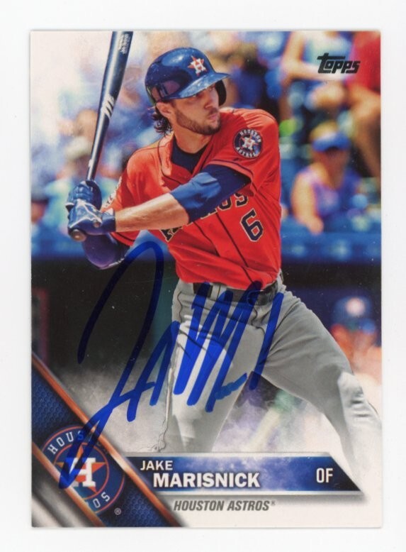 SIGNED BASEBALL CARD AUTO TOPPS HOUSTON ASTROS JAKE MARISNICK 2016 #257