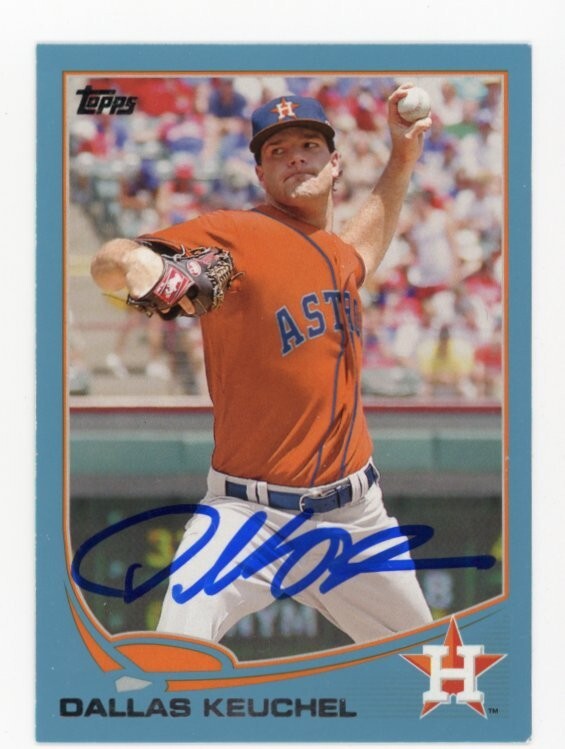 SIGNED BASEBALL CARD AUTO TOPPS 2013 DALLAS KEUCHEL HOUSTON ASTROS #522