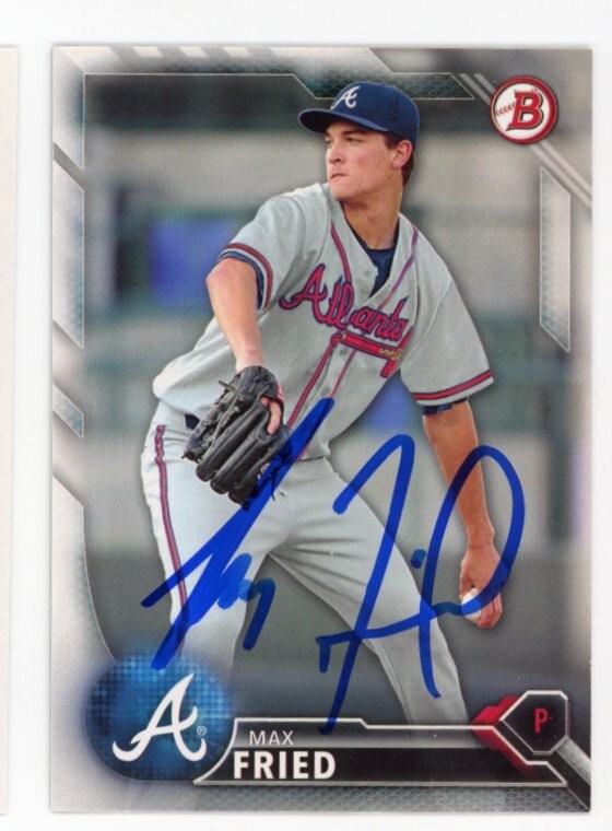 SIGNED BASEBALL CARD AUTO BOWMAN MAX FRIED 2016 BOWMAN ATLANTA ATL BRAVES #113