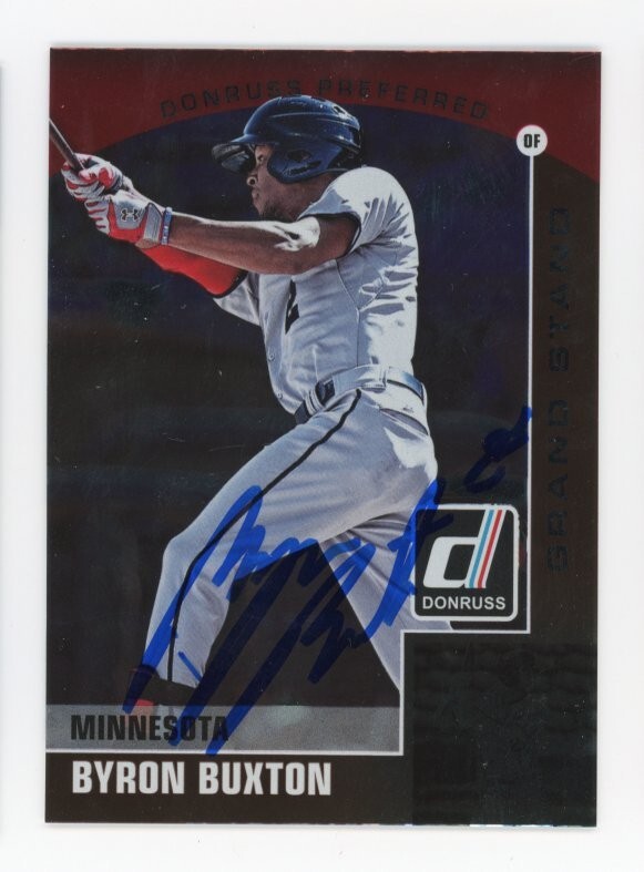 SIGNED BASEBALL CARD AUTO 2015 PANINI DONRUSS BYRON BUXTON MINNESOTA TWINS #39