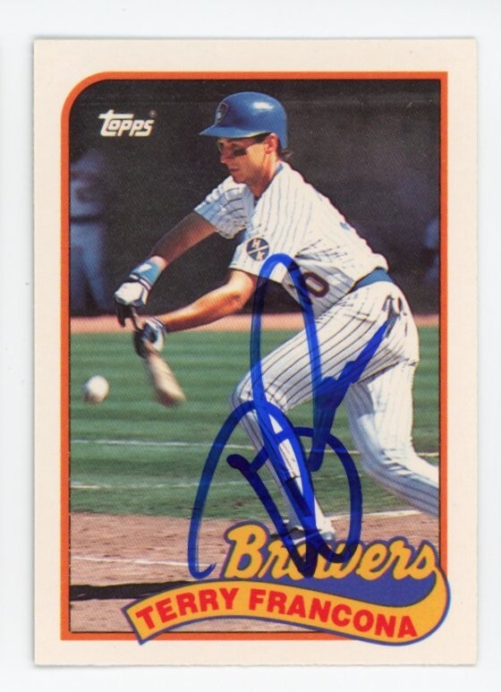 SIGNED BASEBALL CARD AUTO MILWAUKEE BREWERS TOPPS 1989 TERRY FRANCONA #35T