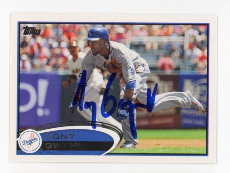 SIGNED BASEBALL CARD AUTO LOS ANGELES LA DODGERS TOPPS 2012 TONY GWYNN JR #284