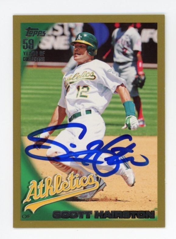 SIGNED BASEBALL CARD AUTO OAKLAND A's TOPPS 2010 SCOTT HAIRSTON #107 /2010