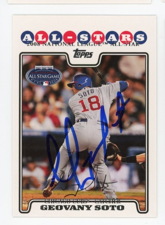 SIGNED BASEBALL CARD AUTO TOPPS CHICAGO CUBS 2008 GEOVANY SOTO #UH232