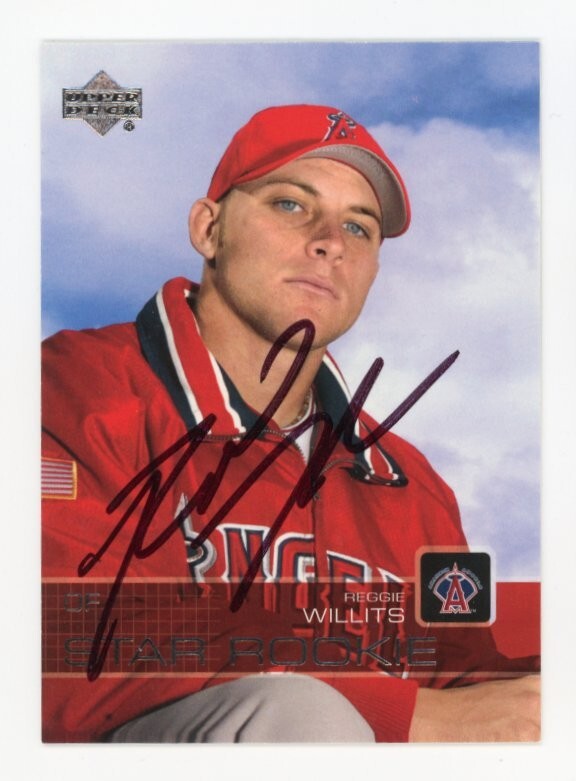 SIGNED BASEBALL CARD AUTO UPPER DECK UD LA ANGELS 2003 REGGIE WILLITS #87 RC