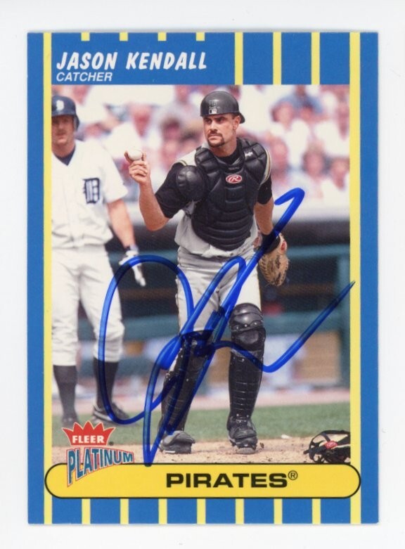 SIGNED BASEBALL CARD AUTO FLEER PLATINUM 2003 JASON KENDALL PITTSBURGH PIRATES