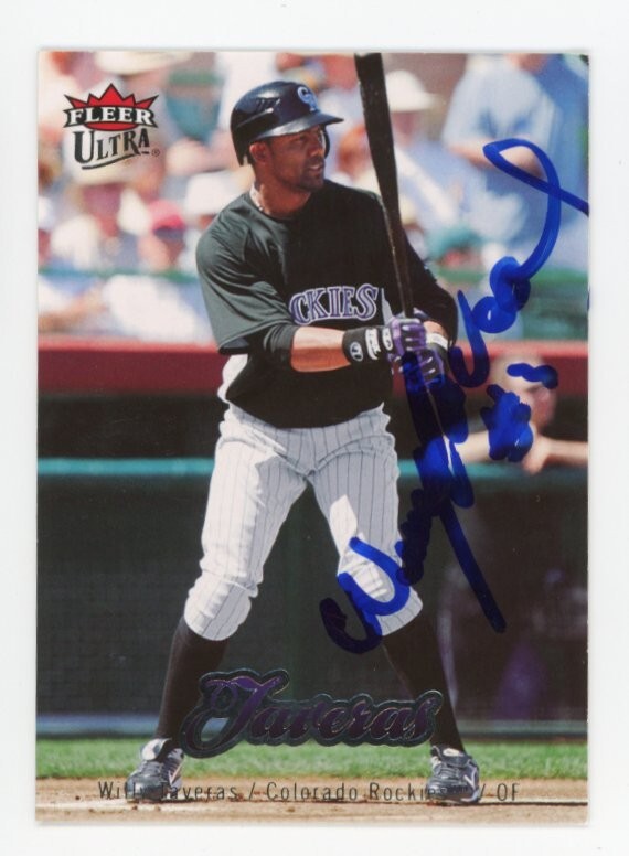 SIGNED BASEBALL CARD AUTO FLEER ULTRA 2007 WILLY TAVERAS COLORADO ROCKIES #54