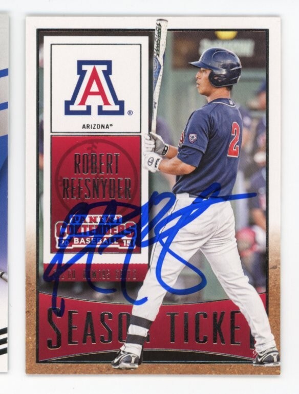 SIGNED BASEBALL CARD AUTO 2015 PANINI CONTENDERS ROBERT REFSNYDER ARIZONA U.