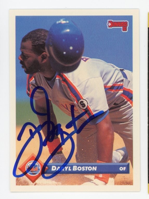 SIGNED BASEBALL CARD AUTO DONRUSS 1993 DARYL BOSTON NEW YORK METS #38