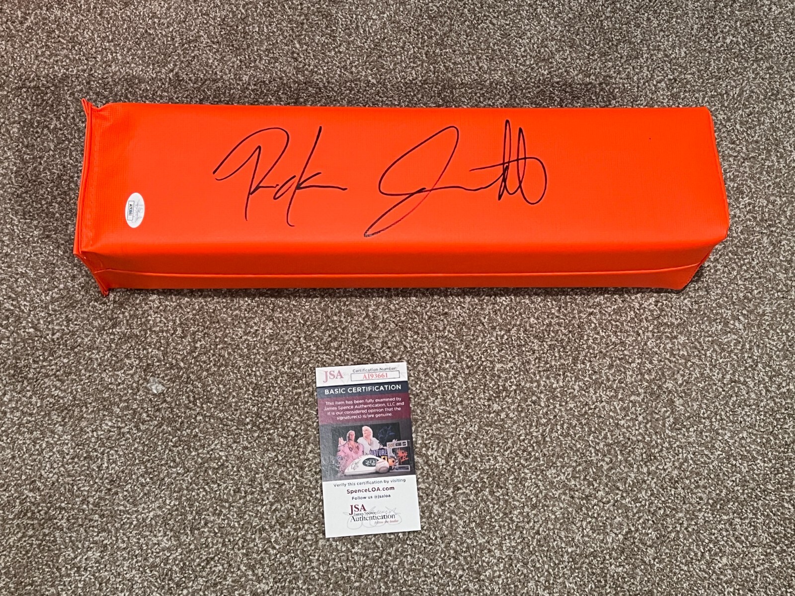 RAKIM JARRETT SIGNED FOOTBALL PYLON AUTO MARYLAND TERRAPINS BUCCS JSA COA