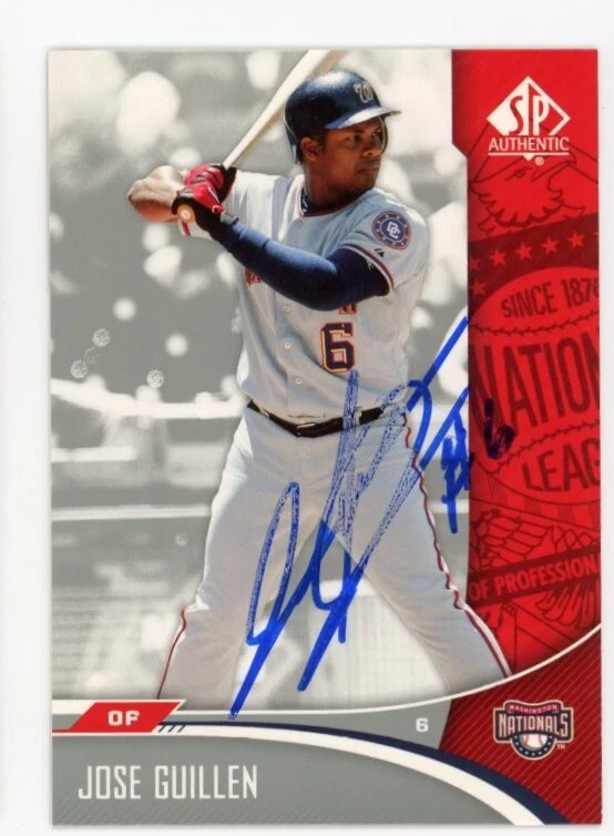 SIGNED BASEBALL CARD AUTO 2006 UD SP AUTHENTIC JOSE GUILLEN WASHINGTON NATIONALS