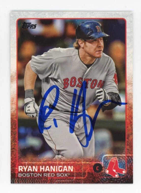 SIGNED BASEBALL CARD AUTO TOPPS 2015 RYAN HANIGAN BOSTON RED SOX #448