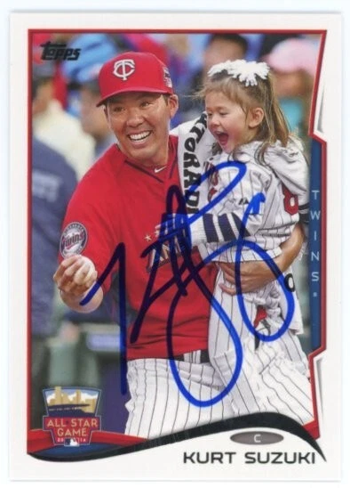 SIGNED BASEBALL CARD AUTO TOPPS 2014 KURT SUZUKI MINNESOTA TWINS #US153