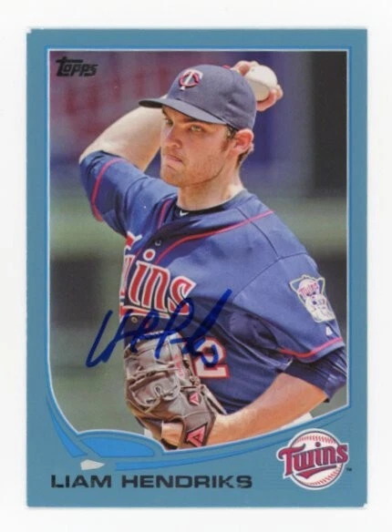 SIGNED BASEBALL CARD AUTO TOPPS 2013 VARIATION LIAM HENDRIKS MINNESOTA TWINS 590
