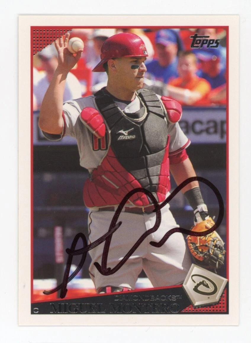 SIGNED BASEBALL CARD AUTO TOPPS 2009 MIGUEL MONTERO ARIZONA DIAMONDBACKS #64