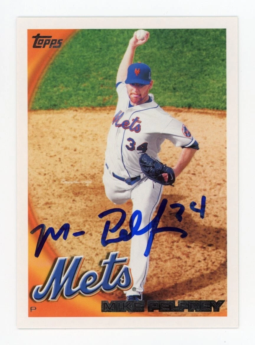 SIGNED BASEBALL CARD AUTO TOPPS 2010 MIKE PELFREY NEW YORK METS #567