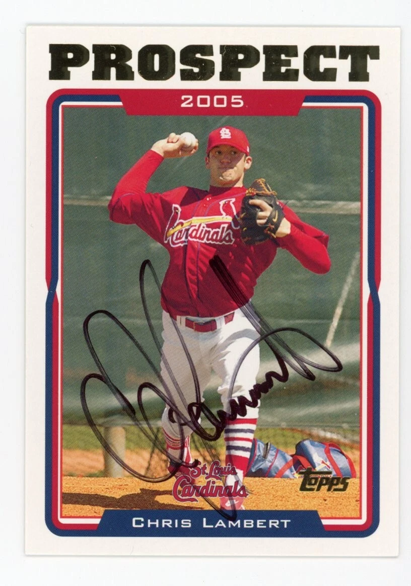 SIGNED BASEBALL CARD AUTO TOPPS 2005 CHRIS LAMBERT ST LOUIS CARDINALS #UH90 RC