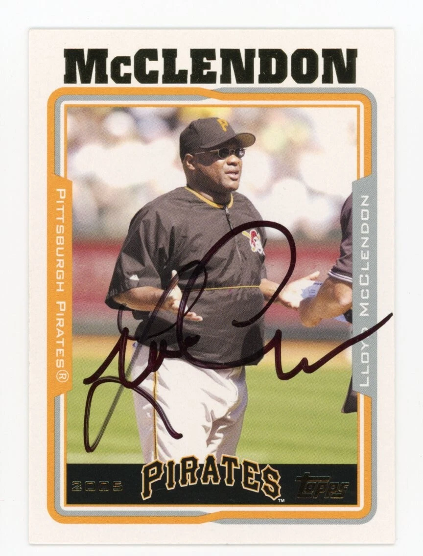 SIGNED BASEBALL CARD AUTO TOPPS 2005 LLOYD MCCLENDON PITTSBURGH PIRATES #289