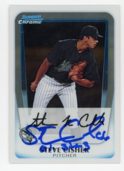 SIGNED BASEBALL CARD AUTO BOWMAN CHROME 2011 STEVE CISHEK RC FLORIDA MARLINS