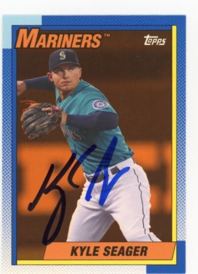 SIGNED BASEBALL CARD AUTO 2013 TOPPS ARCHIVES KYLE SEAGER SEATTLE MARINERS #184