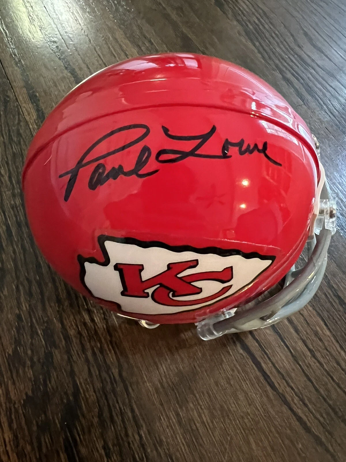 PAUL LOWE SIGNED FOOTBALL MINI HELMET KANSAS CITY CHIEFS AUTO SB SUPER BOWL IV