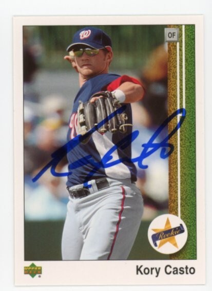 SIGNED BASEBALL CARD AUTO UPPER DECK UD 2007 KORY CASTO NATIONALS #89