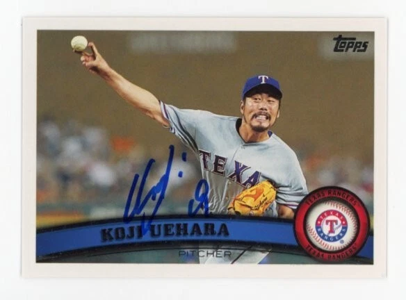 SIGNED BASEBALL CARD AUTO 2011 TOPPS KOJI UEHARA TEXAS RANGERS #US53 JAPAN