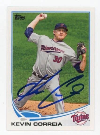 SIGNED BASEBALL CARD AUTO TOPPS 2013 MINNESOTA TWINS KEVIN CORREIA #US289