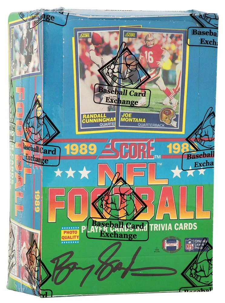 1989 Score Football Unopened Wax Box BBCE Wrapped - (Barry Sanders Signed Box)