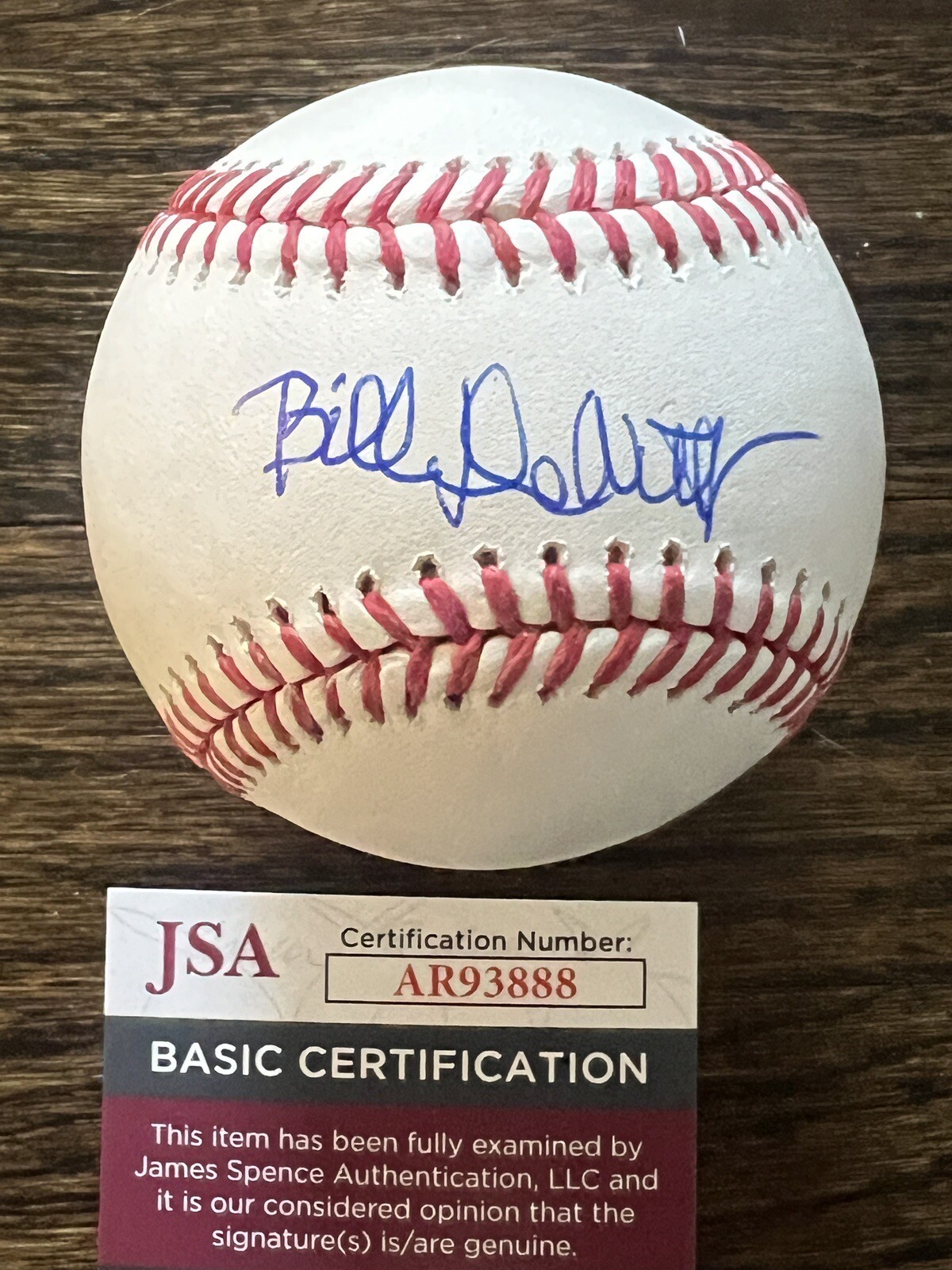 BILL DEWITT JR SIGNED BASEBALL AUTO ST LOUIS CARDINALS OWNER WSC JSA COA