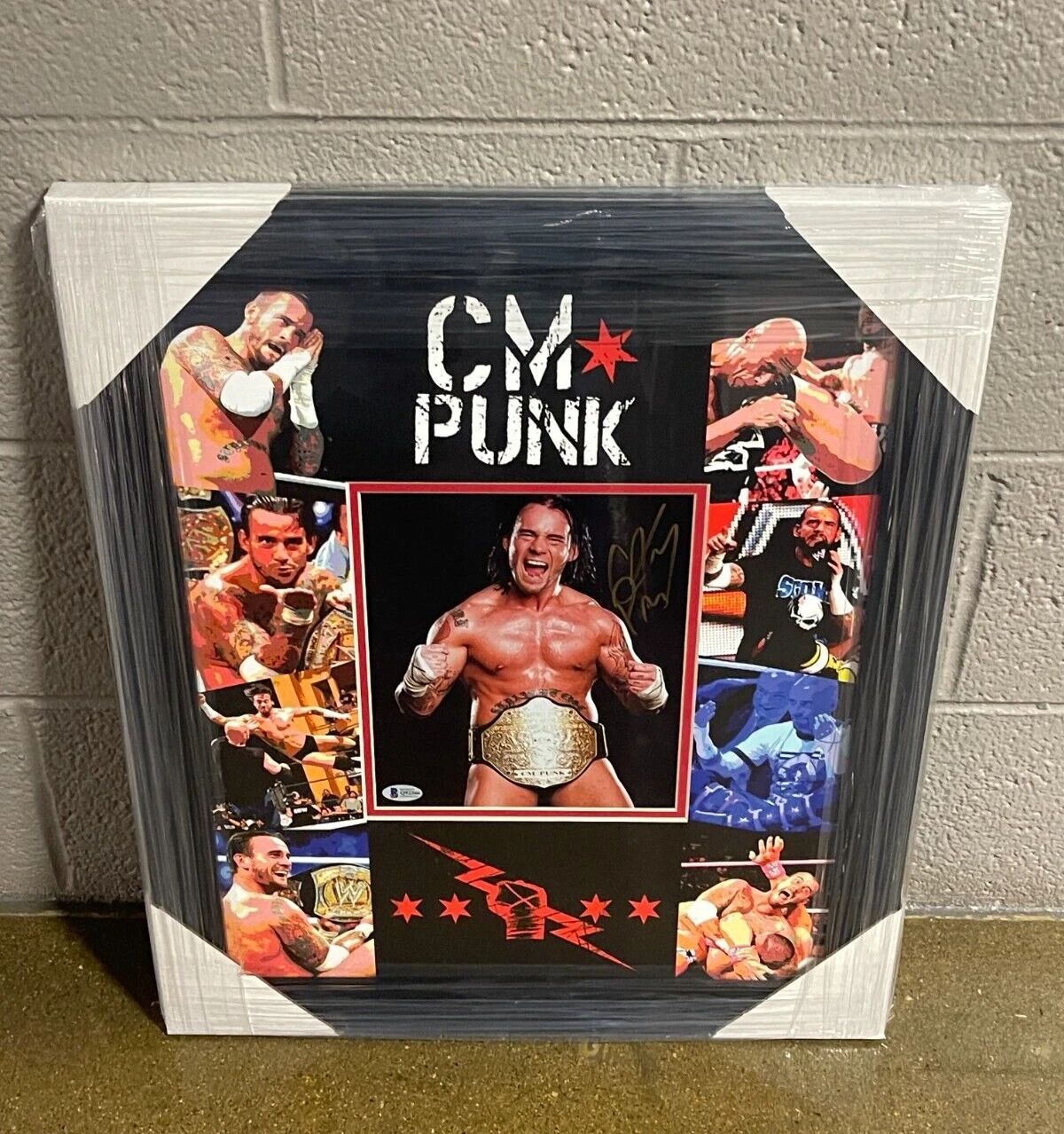 CM Punk Signed Framed & Matted WWE 8x10 Photo Collage Showcase #2 Beckett COA