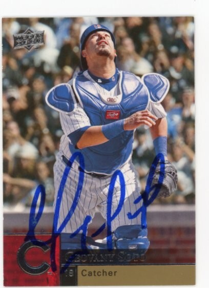 SIGNED BASEBALL CARD AUTO 2009 GEOVANY SOTO #67 UPPER DECK UD CHICAGO CUBS