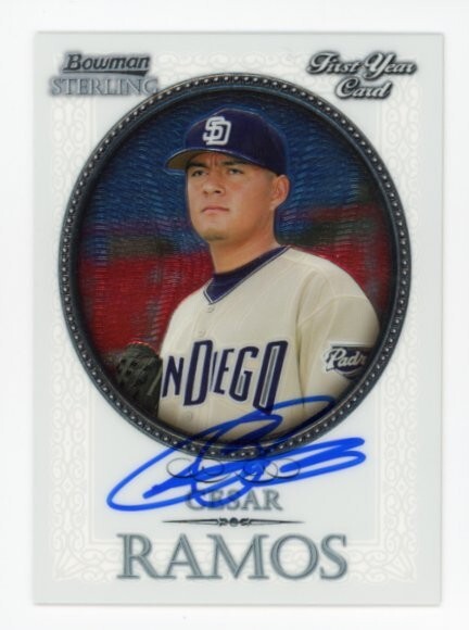 SIGNED BASEBALL CARD AUTO CESAR RAMOS SAN DIEGO PADRES 2005 BOWMAN STERLING