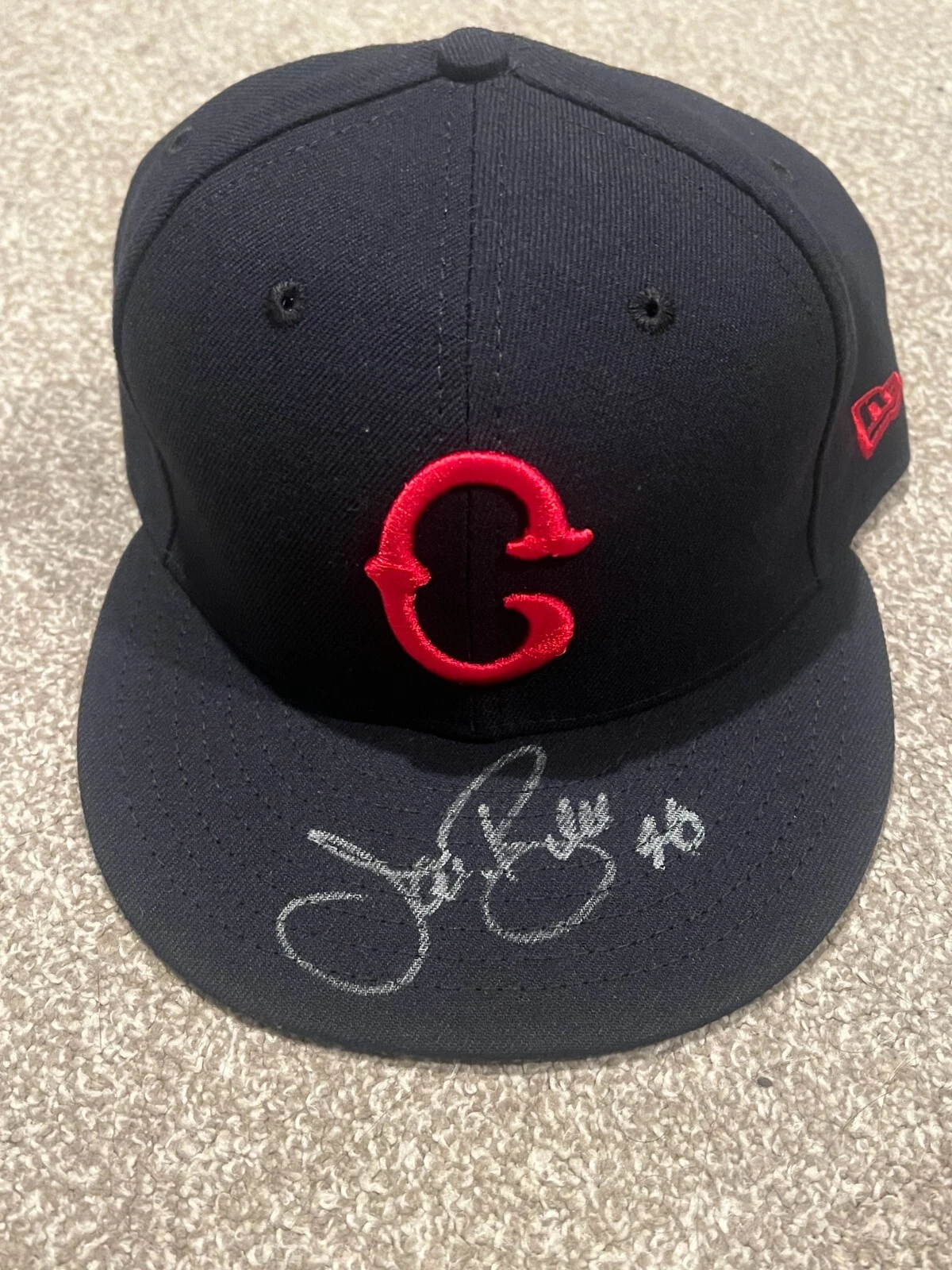 2017 GAME USED ? ISSUED HAT CLEVELAND INDIANS TBTC NEGRO LEAGUE JASON BERE