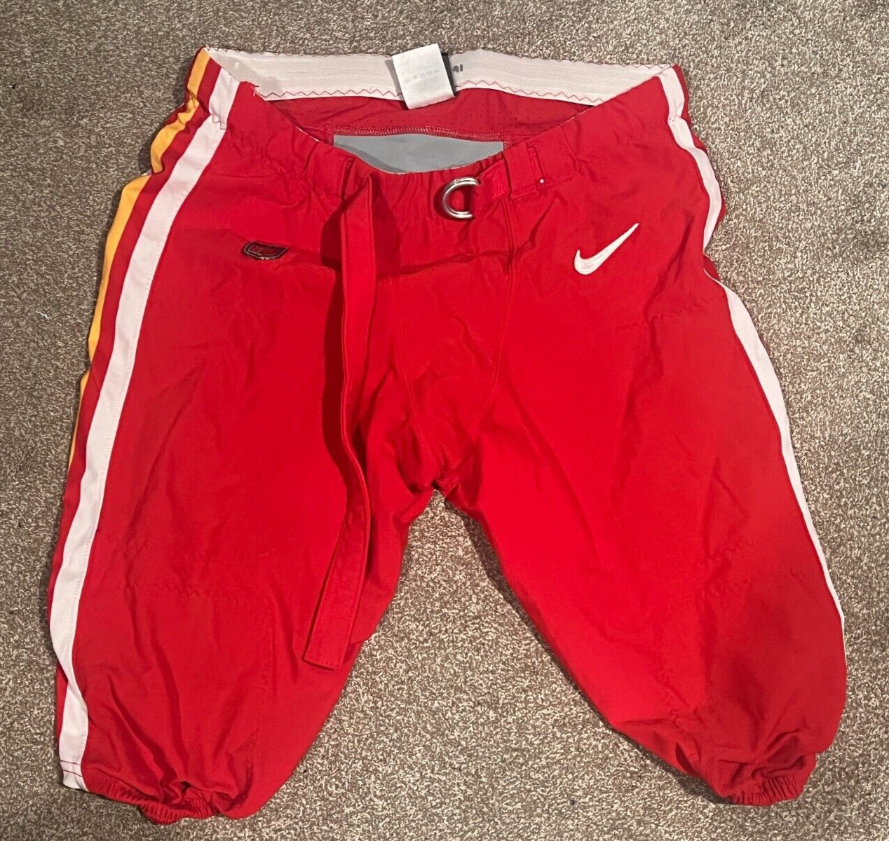 2022 GAME USED ? ISSUED KANSAS CITY CHIEFS FOOTBALL RED PANTS DERRICK NNADI
