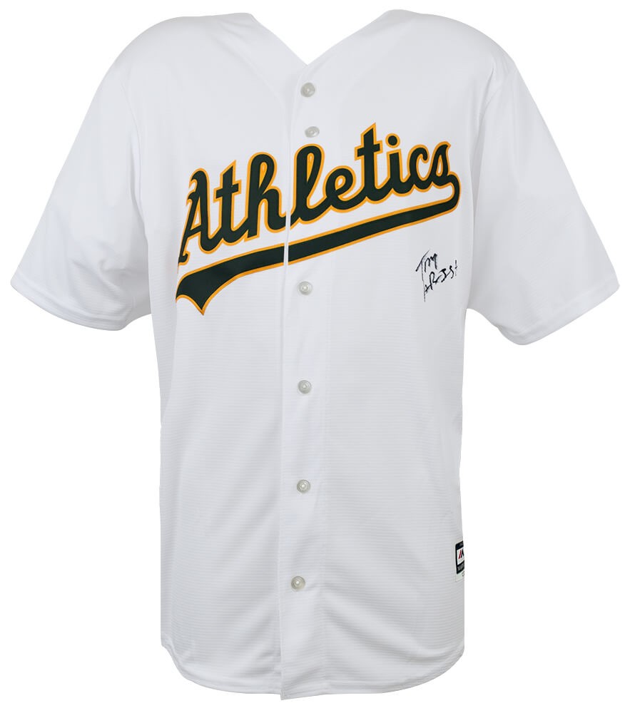 Tony LaRussa Signed Oakland A's White Majestic Replica Baseball Jersey -(SS COA)