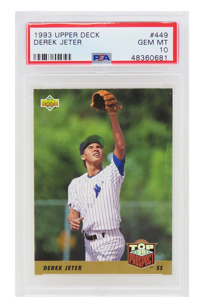 Derek Jeter (NY Yankees) 1993 Upper Deck Baseball RC Card #449 - PSA 10 GEM MINT