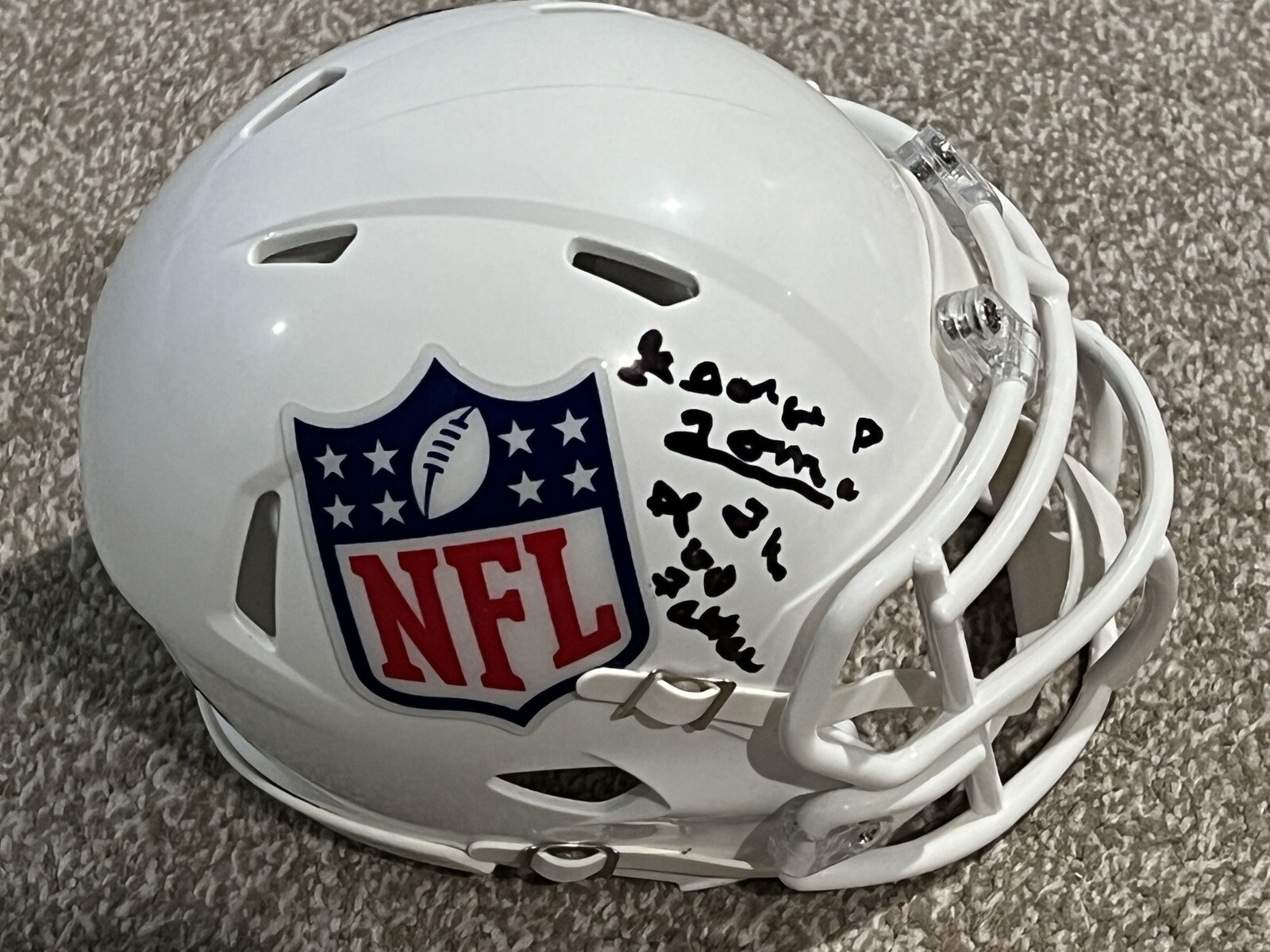 GEORGE P TOMA SIGNED FOOTBALL MINI HELMET KANSAS CITY CHIEFS NFL SHIELD JSA COA
