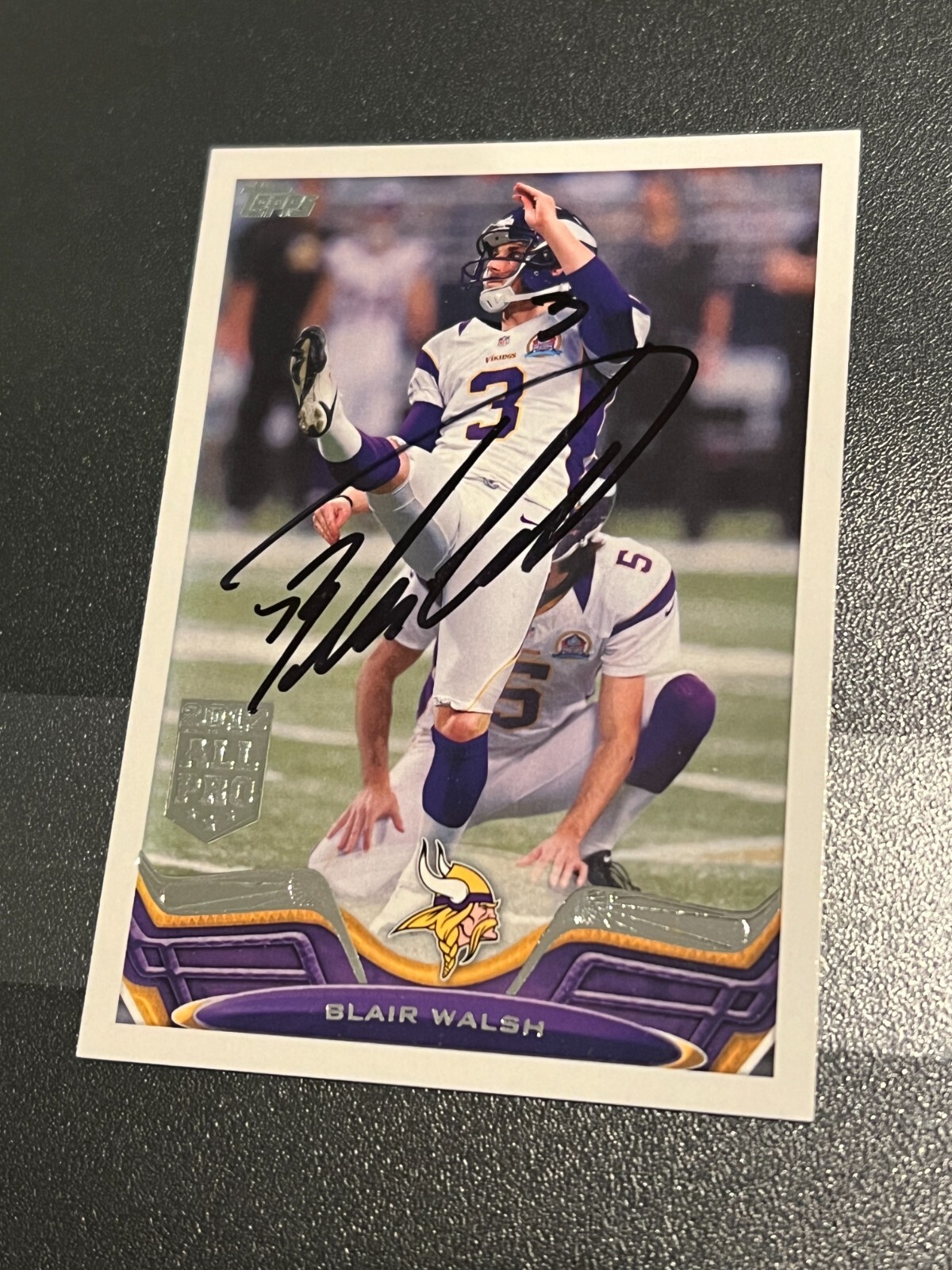 SIGNED FOOTBALL CARD 2013 TOPPS MINNESOTA VIKINGS #298 BRIAN WALSH GEORGIA
