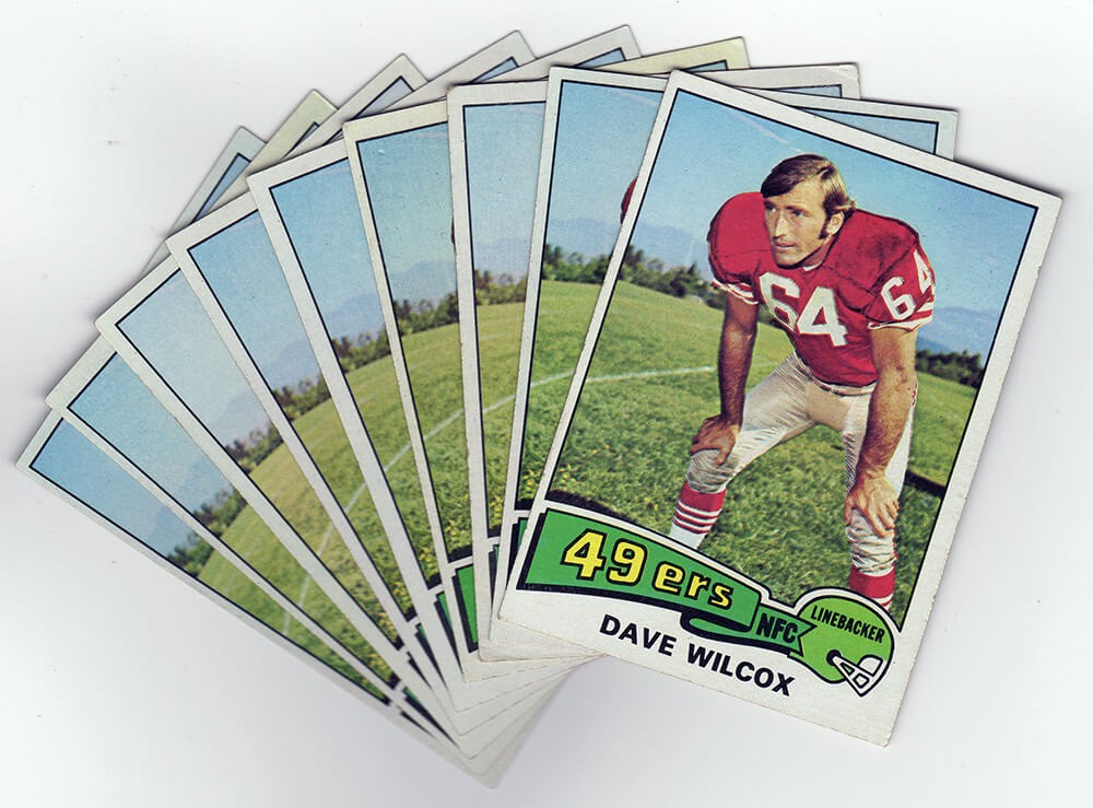 Dave Wilcox San Fran 49ers 1970 & 1975 Topps Football Trading Card (Lot of 20)