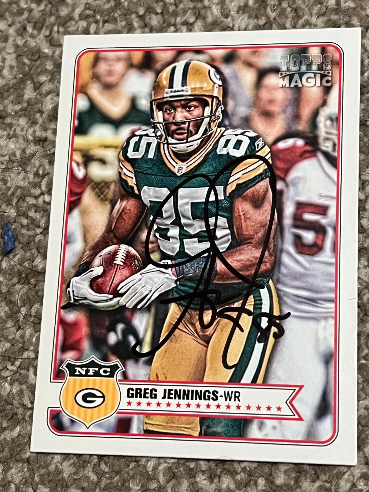 SIGNED FOOTBALL CARD 2012 TOPPS MAGIC GREEN BAY PACKERS GREG JENNINGS #110