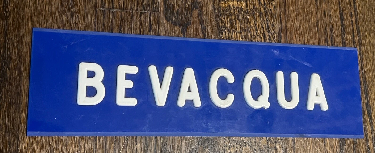 1970's VTG KANSAS CITY ROYALS GAME USED LOCKER ROOM NAMEPLATE KURT BEVACQUA